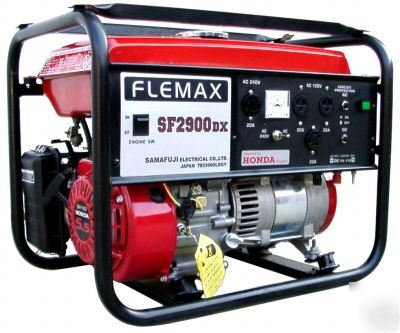 2900 watt generator power by honda engine gx 160 5.5 hp