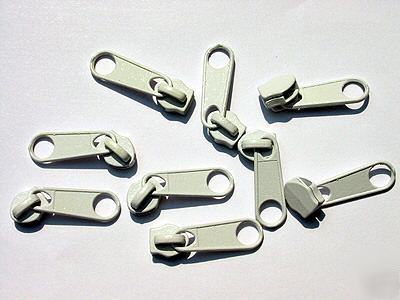 #5 nylon coil zipper sliders long-pull (501) white 25PC