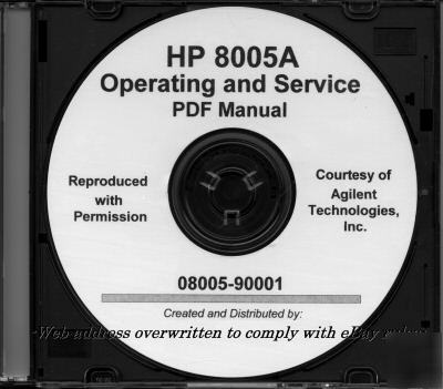 Hp 8005A HP8005A service and operating manual A3 + A4