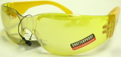 Rider yellow mirrored lens global vision safety glasses