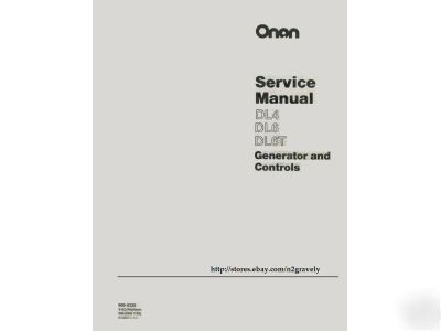 Onan DL4, DL6, DL6T generator service manual 900-0336
