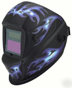 Blue flame auto dark welding helmet mig tig arc weld