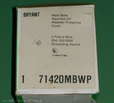 Bryant 20A 125/250V 71420MBWP ground device nema L14-20