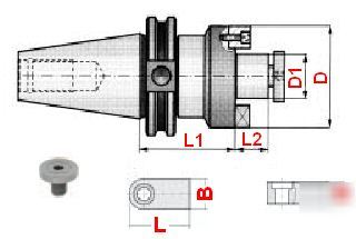 Bison cat-40 shell mill holder- arbor: 1.0 gl: 4.00