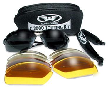 C-2000 kit safety glasses sunglasses 5 lens colors neo