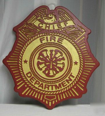 Custom fire department chief fireman sign shield design