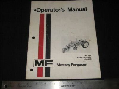 Massey ferguson mf 235 loader operators manual