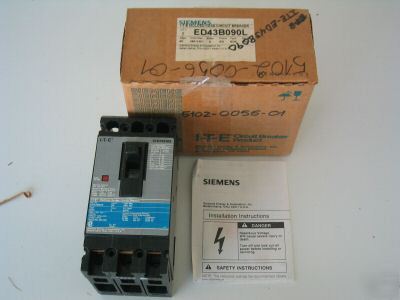 Siemens i-t-e circuit breaker 90 amp 3 pole #ED43B090L