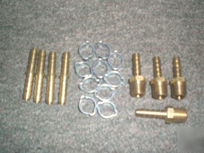 Oetiker hose clamps, parker hose barbs and barb unions
