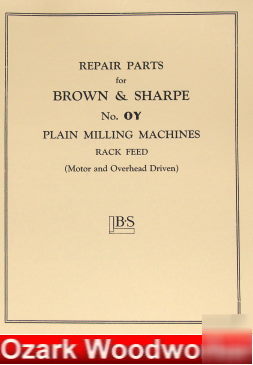 Brown & sharpe oy horizontal milling machine manual