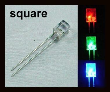 10X 5MM square rgb rainbow fast flash led free resistor