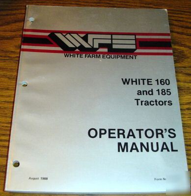 White 160 & 185 tractor operator's owners manual