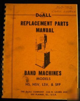 Doall replacement parts manual bandsaw