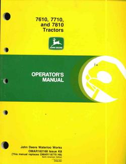 John deere operators manual 7610 7710 7810 tractors nm