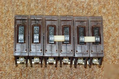 Lot of 3 wadsworth 20 amp 2 pole circuit breakers 