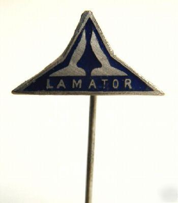 Old lamator agricultural farm tools equipment pin badge