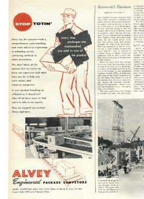 1951 alvey engineered package conveyors advertisement
