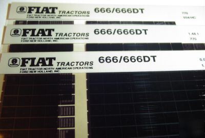 New fiat 666 & 666DT tractor parts catalog microfiche