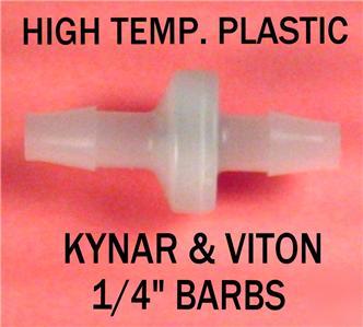 Plastic check valve air water vacuum pneumatic gas 1/4