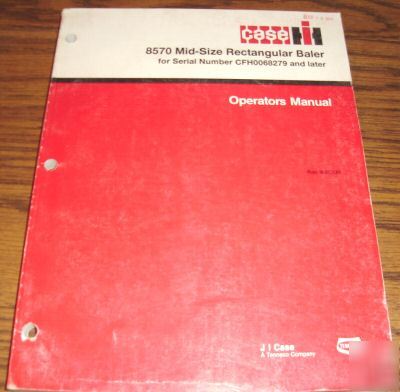 Case ih 8570 rectangular baler operator's manual book