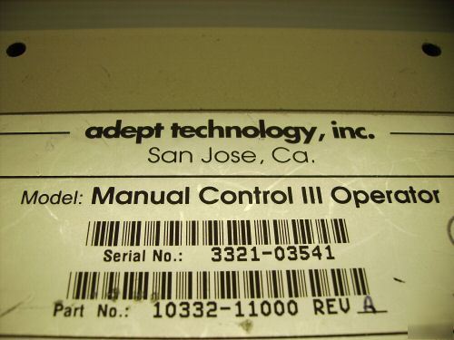 Adept tech technology 10332-11000 teach pendant control
