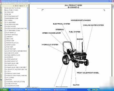 Kubota B1550HSTD tractor parts manual