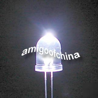 10X 10MM white 5000 mcd led bulb light free resistors