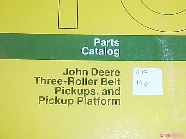 John deere three roller belt pickups parts catalog