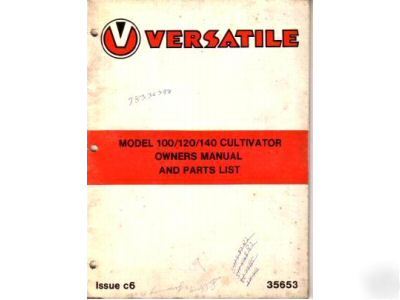 Versatile 100 120 140 cultivataor owners manual parts