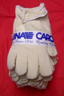 Mens white extra heavy knit gloves, 12 pair