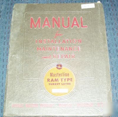 Gisholt masterline ram type turret lathe manual