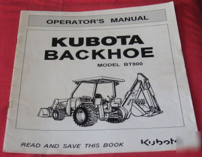 Kubota model LA1001 front loader operator's manual