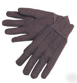 300 pairs 25DZ brown jersey cotton work gloves small