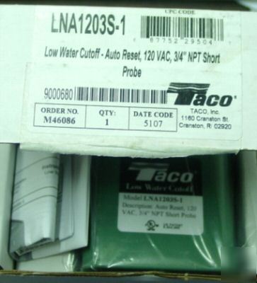 New taco low water cutoff LNA1203S-1 auto reset,120VAC