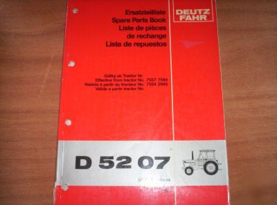 Deutz-fahr D5207 tractor spare parts manual