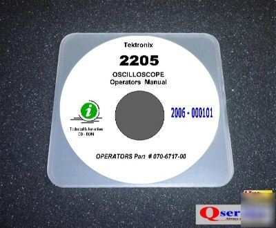 Tektronix tek 2205 oscilloscope operators manual cd
