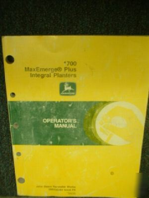 Deere 1700 maxemerge plus planter operator manual 1996 