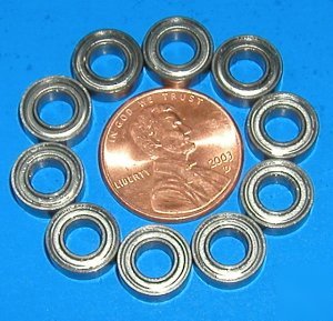 Lot of 10 bearings R166 zz ball bearing 3/16
