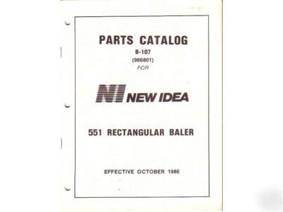 New idea 551 rectangular baler parts catalog manual