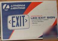  3X lithonia lighting quantum red led exit signs 
