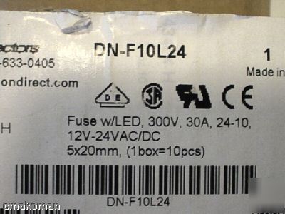 9 pcsautomation direct dinnectors fuse dn-F10L24 w/led
