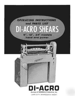 Diacro 6, 12 & 24 hand & power shear manual