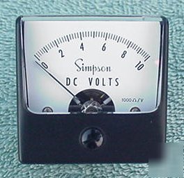New simpson 0 to 10 volts dc minature panel meter 