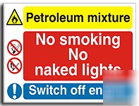 Petrol-no smoke sign-semi rigid-600X450MM(mu-020-rv)
