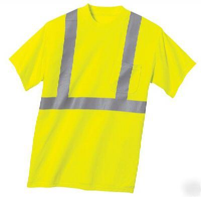 New t-shirt ansi compliant reflective safety medium