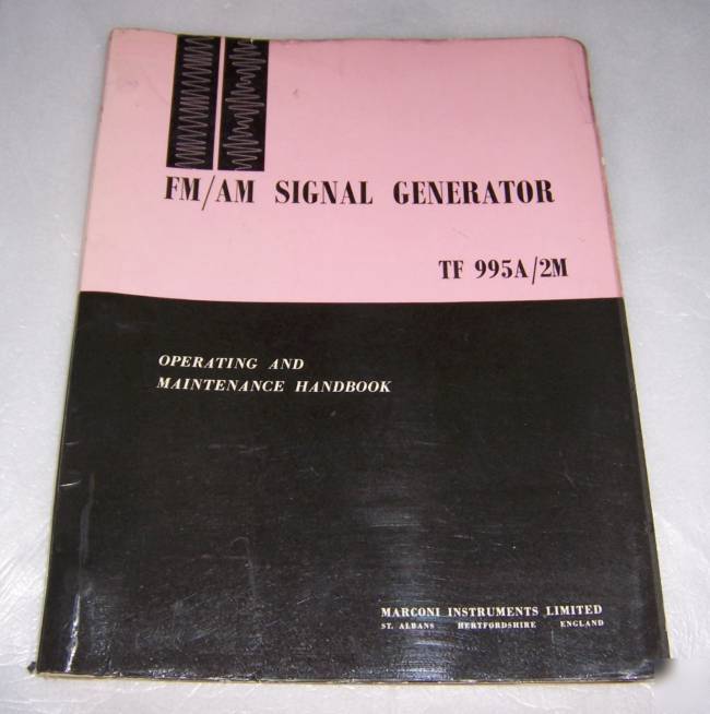 Original marconi TF995A/2M signal generator manual