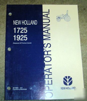 New holland 1725 & 1925 tractor operator's manual nh