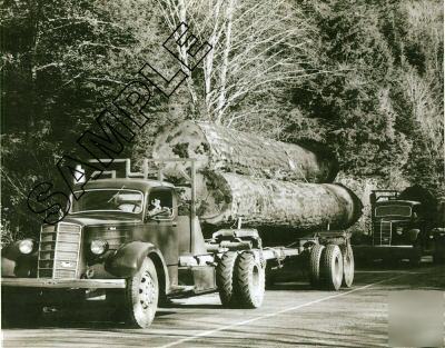 Mack eh/eq logging trucks c.1938 photo, pacific nw