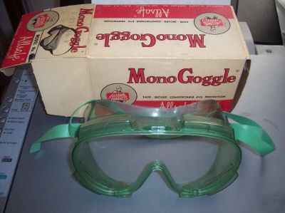 Vintage american allsafe monogoggle saftey goggles /box