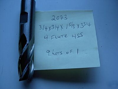 3/4 inch 4 flute end mills lot 2073 8 lots of 1 piece